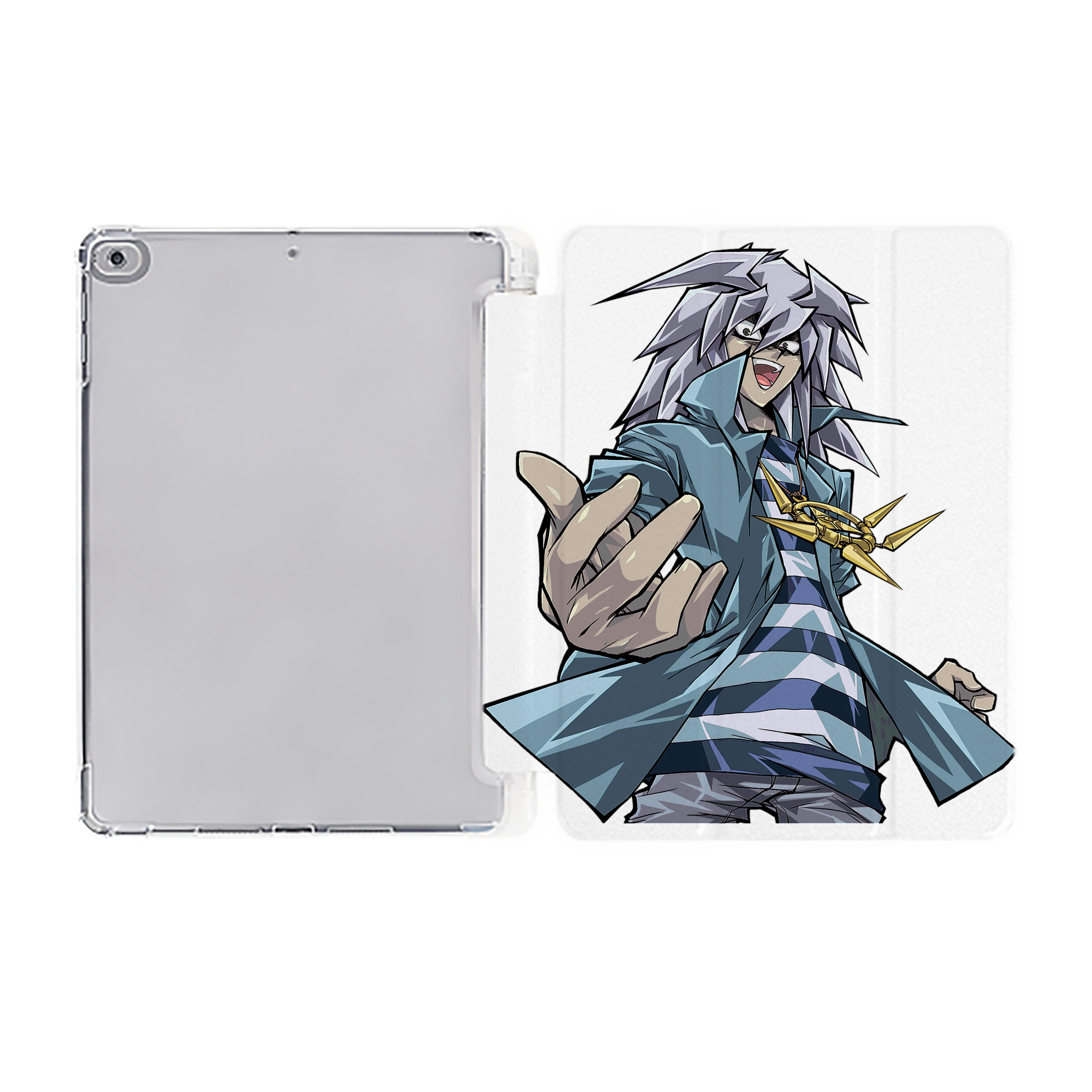 （画像用） 遊☆戯☆王 Yu-Gi-Oh! IPad ケース ペン収納付き 三つ折りスタンド PUレザー×シリコン 対応機種9.5/10.5/10.9インチ
